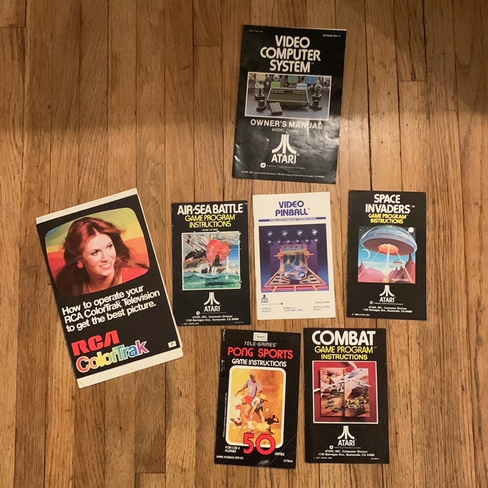 Atari Video Computer Owner's Manual CX2600 & 5 Game Brochures